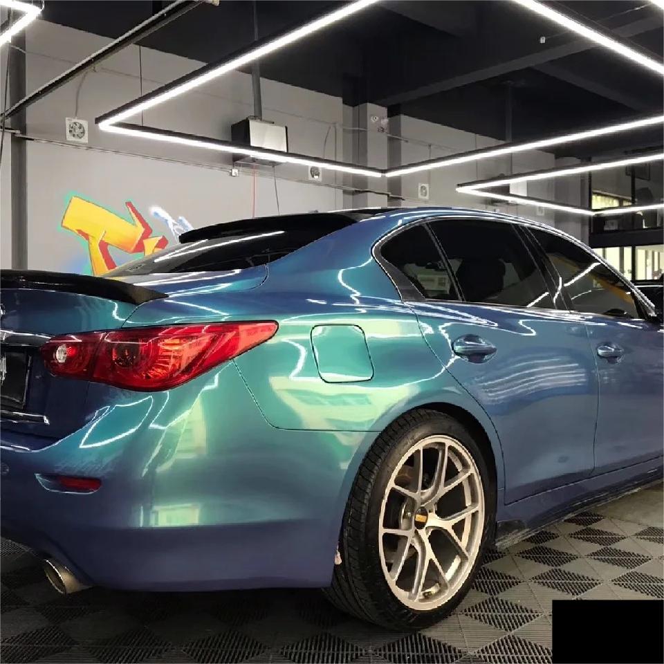 Gloss Metallic Chameleon Green Purple Car Vinyl Wrap product image 8 - Veloro color shift vinyl wrap