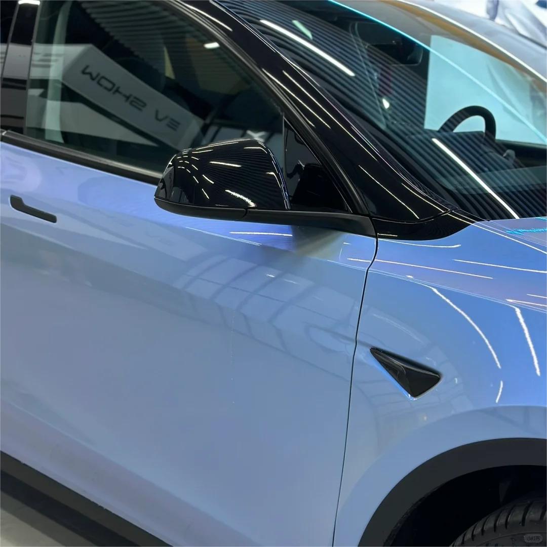 Gloss Metallic Chameleon Grey Blue Car Vinyl Wrap product image 8 - Veloro color shift vinyl wrap