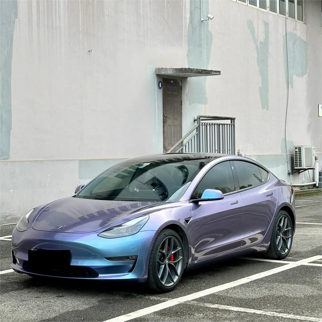 Gloss Metallic Chameleon Grey Purple Car Vinyl Wrap PET product image 3 - Veloro color shift vinyl wrap