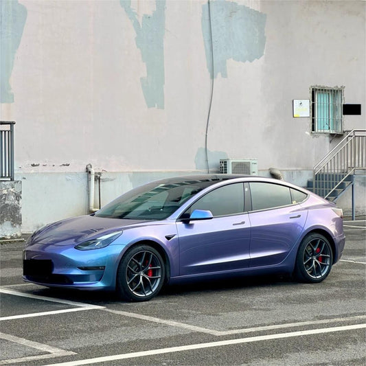 Gloss Metallic Chameleon Grey Purple Car Vinyl Wrap PET product image 2 - Veloro color shift vinyl wrap
