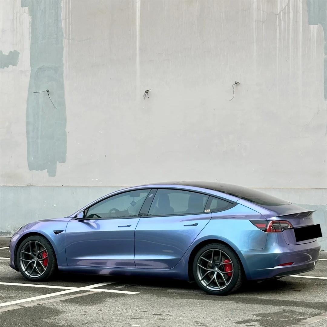 Gloss Metallic Chameleon Grey Purple Car Vinyl Wrap PET product image 5 - Veloro color shift vinyl wrap