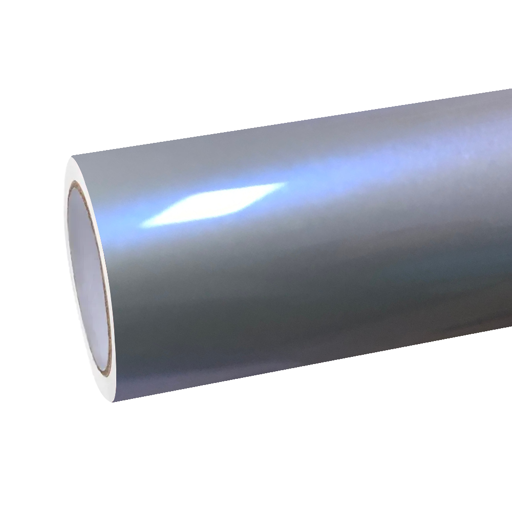 Ultra Gloss Metallic Chameleon Silver Blue Car Vinyl Wrap PET