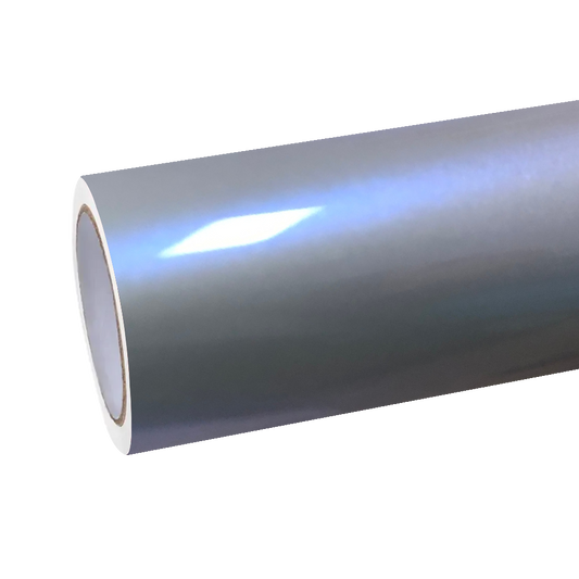 Ultra Gloss Metallic Chameleon Silver Blue Car Vinyl Wrap PET