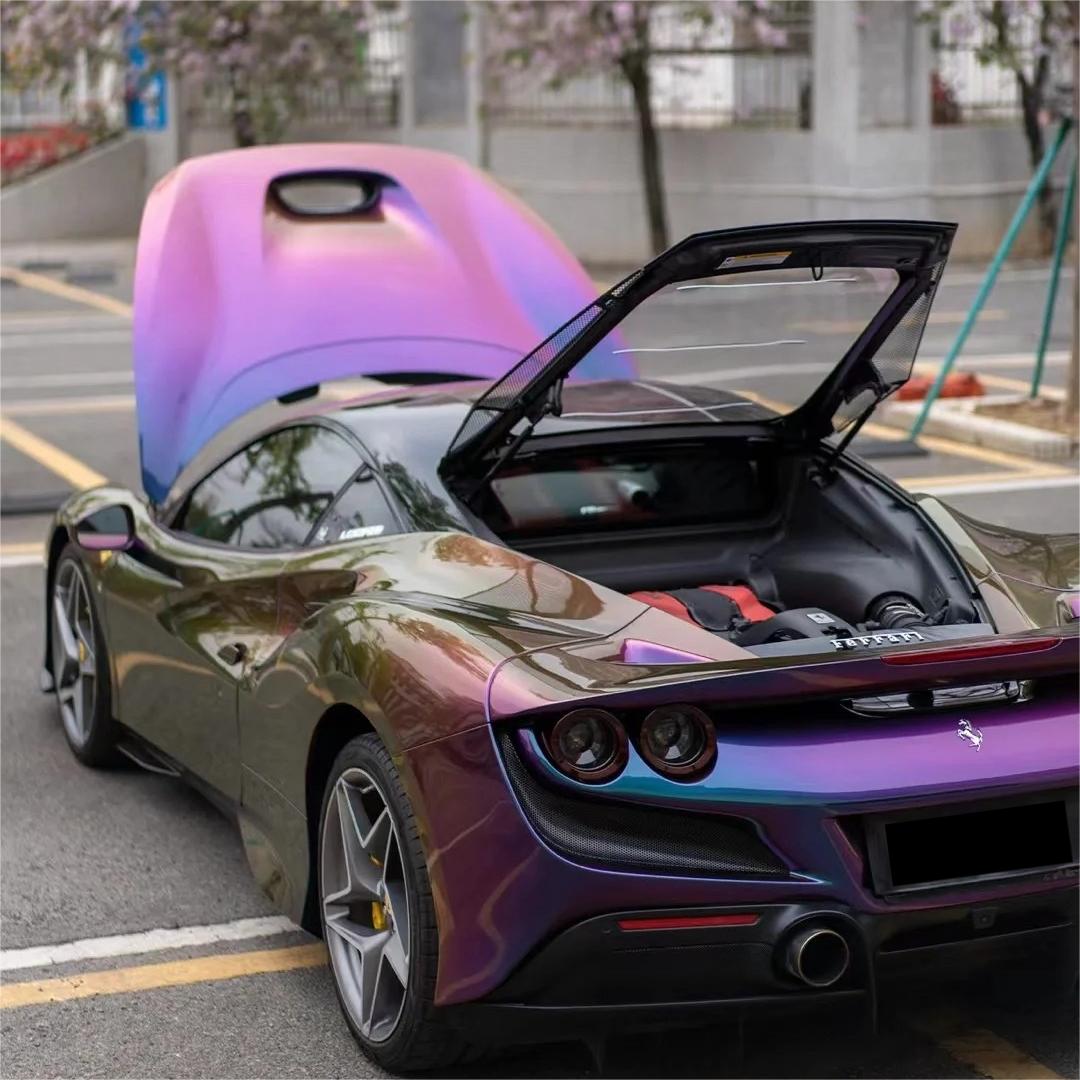 Gloss Metallic Chameleon Yellow Purple Car Vinyl Wrap PET product image 14 - Veloro color shift vinyl wrap