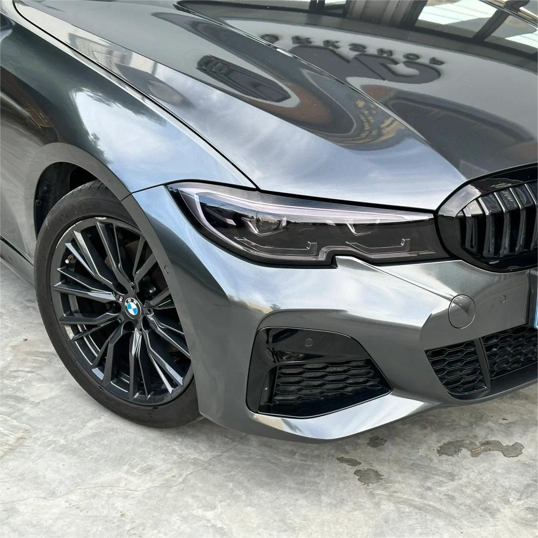 Gloss Metallic Charcoal Grey Car Vinyl Wrap PET product image 8 - Veloro metallic vinyl wrap