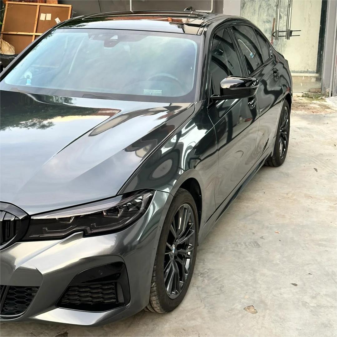 Gloss Metallic Charcoal Grey Car Vinyl Wrap PET product image 5 - Veloro metallic vinyl wrap