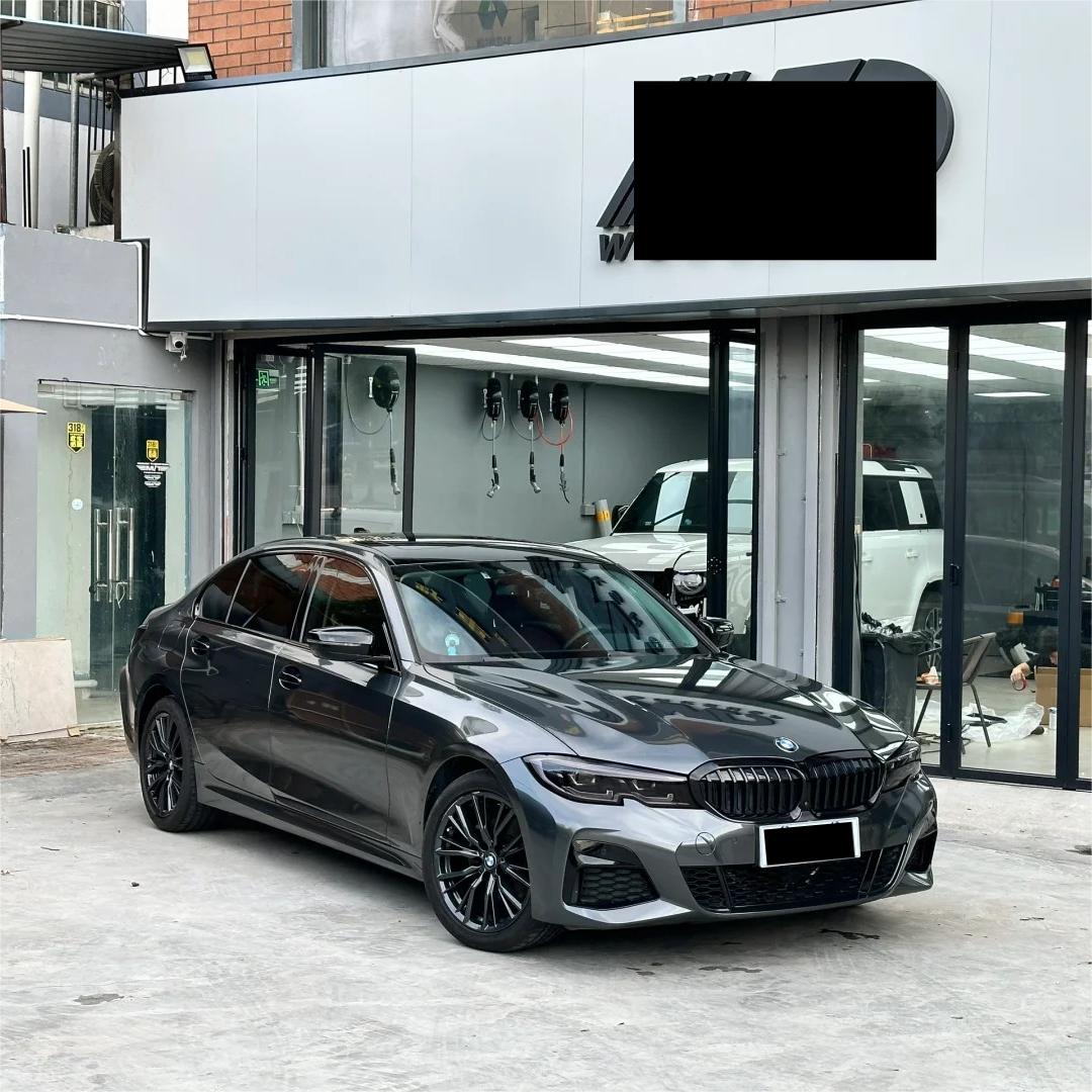 Gloss Metallic Charcoal Grey Car Vinyl Wrap PET product image 2 - Veloro metallic vinyl wrap