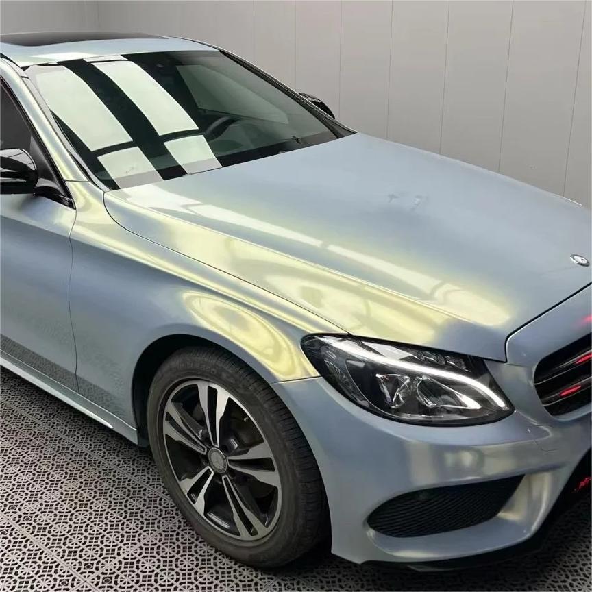 Gloss Metallic Diamond Chameleon Grey Gold Car Vinyl Wrap product image 5 - Veloro color shift vinyl wrap