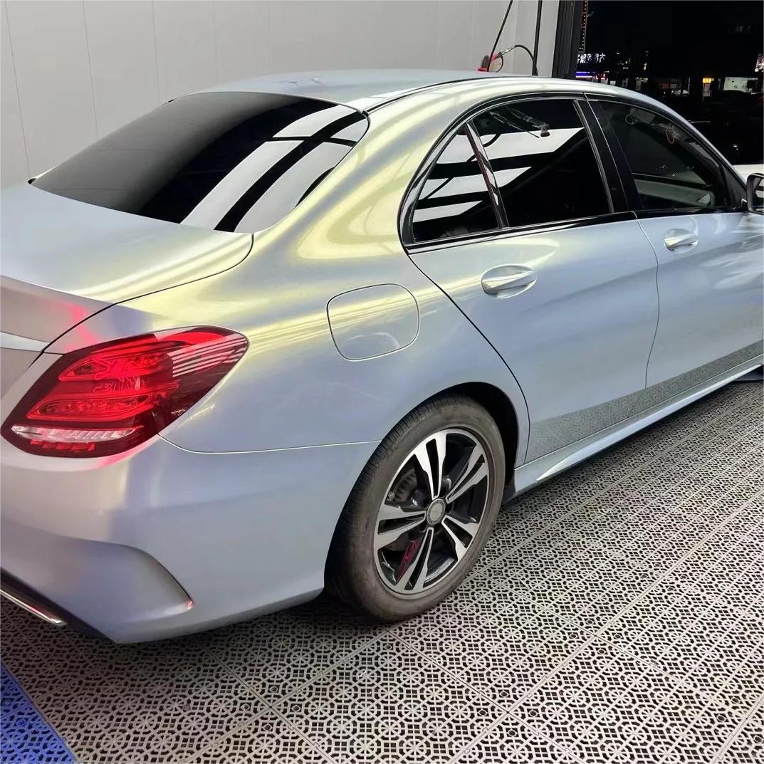 Gloss Metallic Diamond Chameleon Grey Gold Car Vinyl Wrap product image 6 - Veloro color shift vinyl wrap