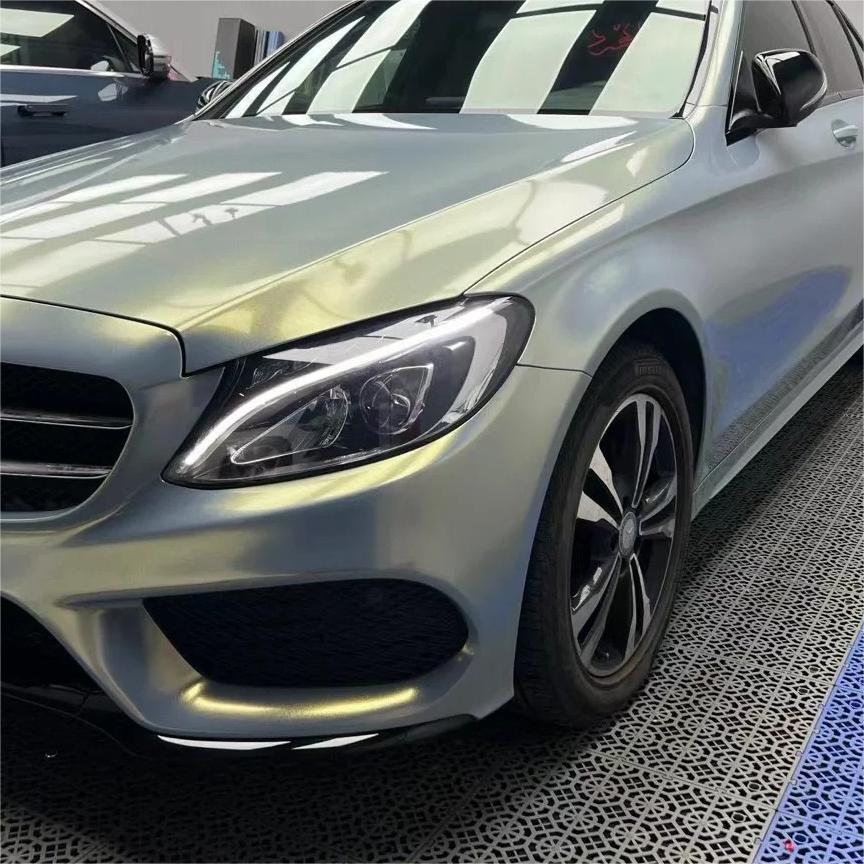 Gloss Metallic Diamond Chameleon Grey Gold Car Vinyl Wrap product image 4 - Veloro color shift vinyl wrap