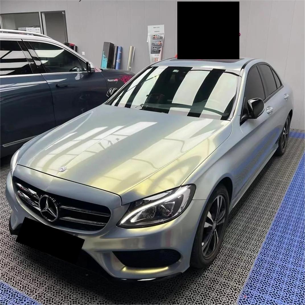 Gloss Metallic Diamond Chameleon Grey Gold Car Vinyl Wrap product image 2 - Veloro color shift vinyl wrap