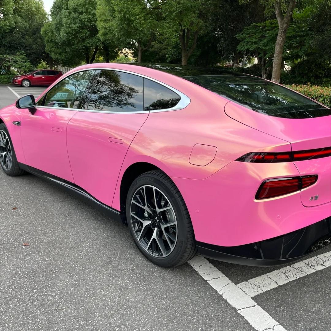 Gloss Metallic Diamond Gold Pink Car Vinyl Wrap product image 5 - Veloro metallic vinyl wrap