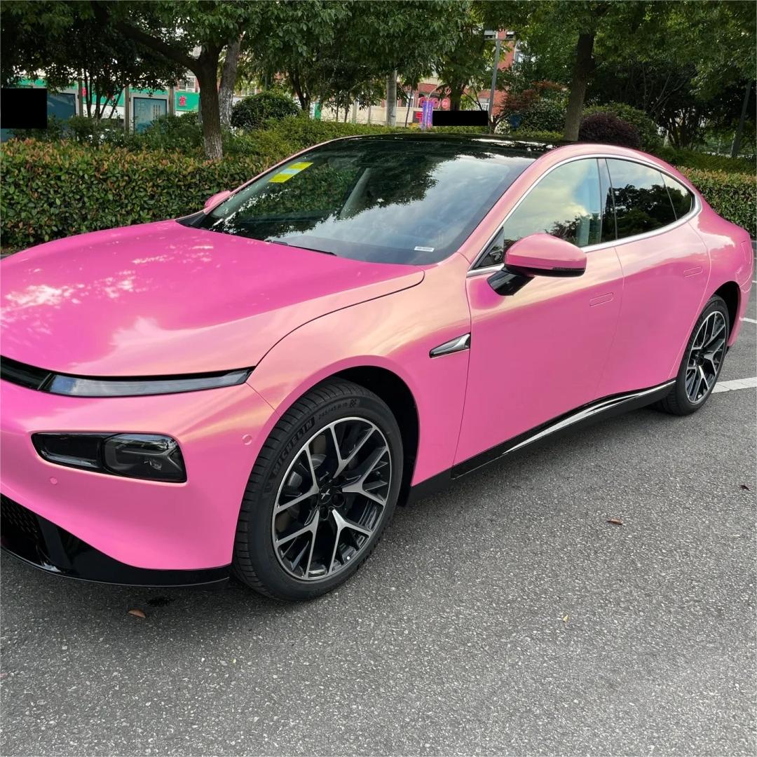 Gloss Metallic Diamond Gold Pink Car Vinyl Wrap product image 6 - Veloro metallic vinyl wrap