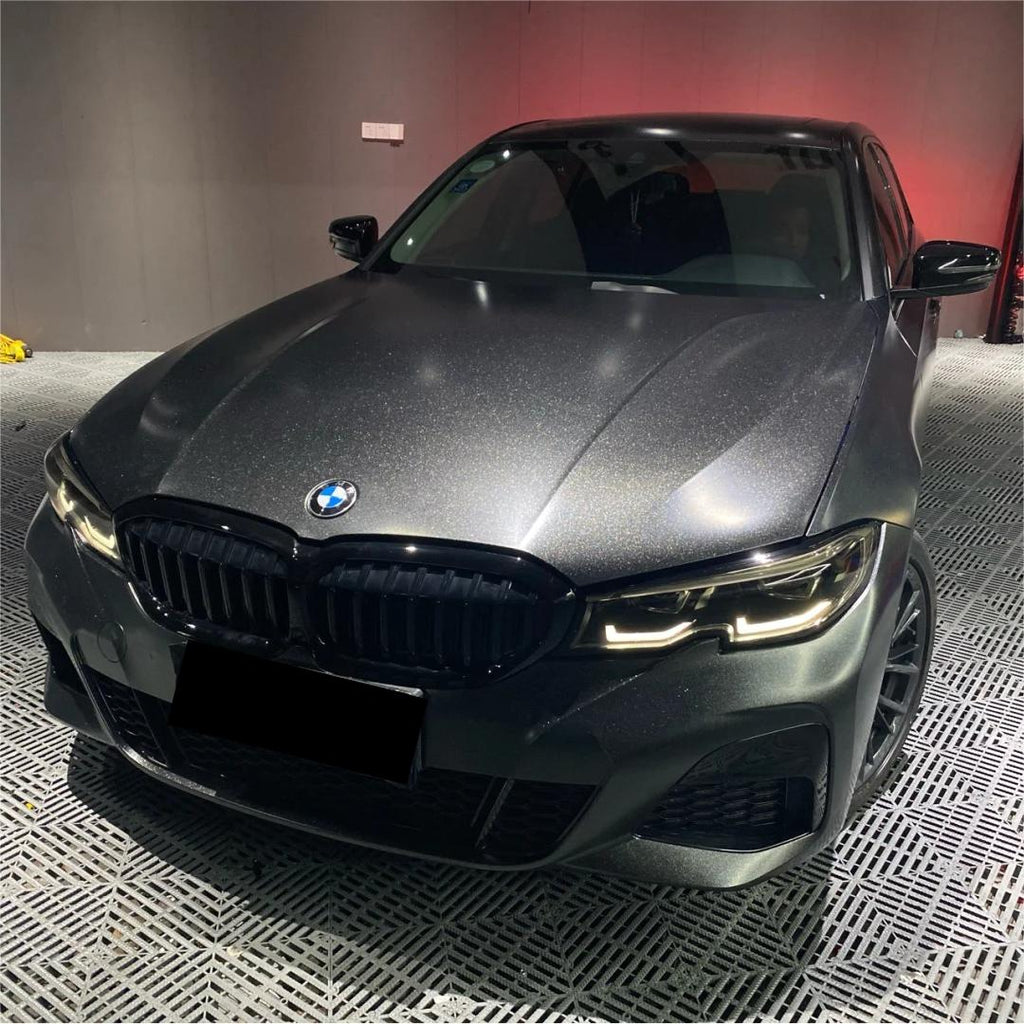 Gloss Metallic Diamond Graphite Black Car Vinyl Wrap product image 3 - Veloro metallic vinyl wrap