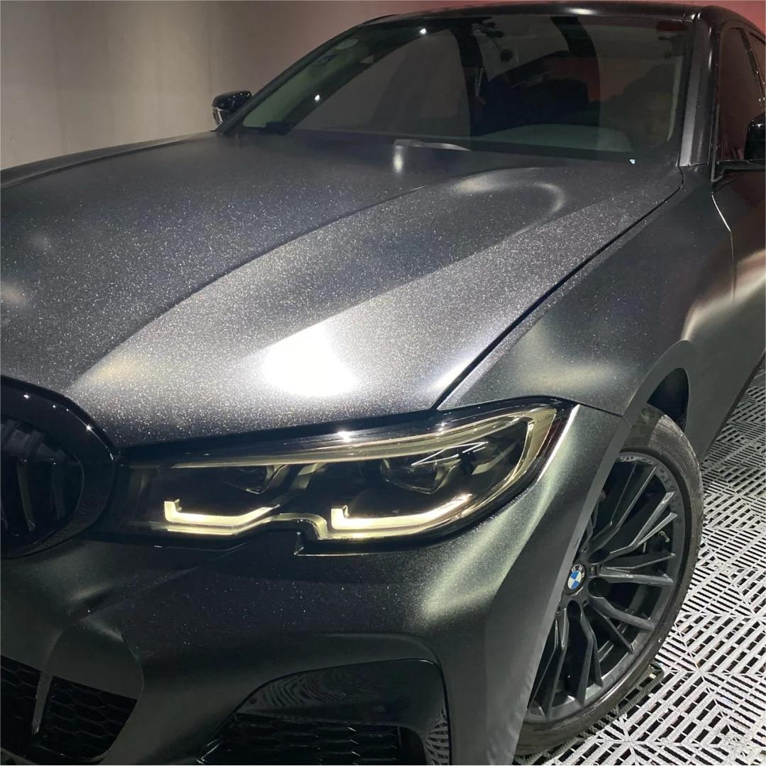 Gloss Metallic Diamond Graphite Black Car Vinyl Wrap product image 7 - Veloro metallic vinyl wrap