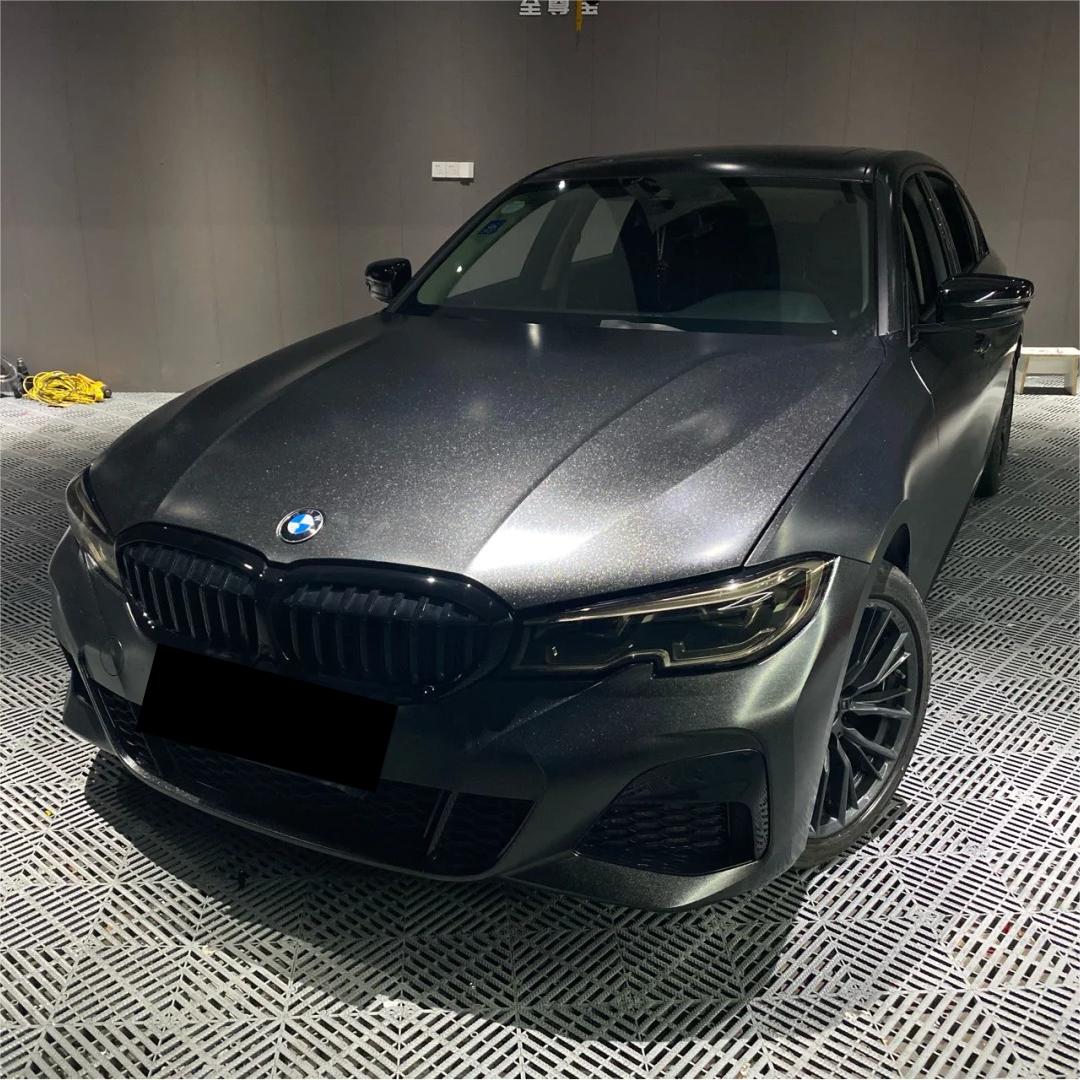 Gloss Metallic Diamond Graphite Black Car Vinyl Wrap product image 2 - Veloro metallic vinyl wrap