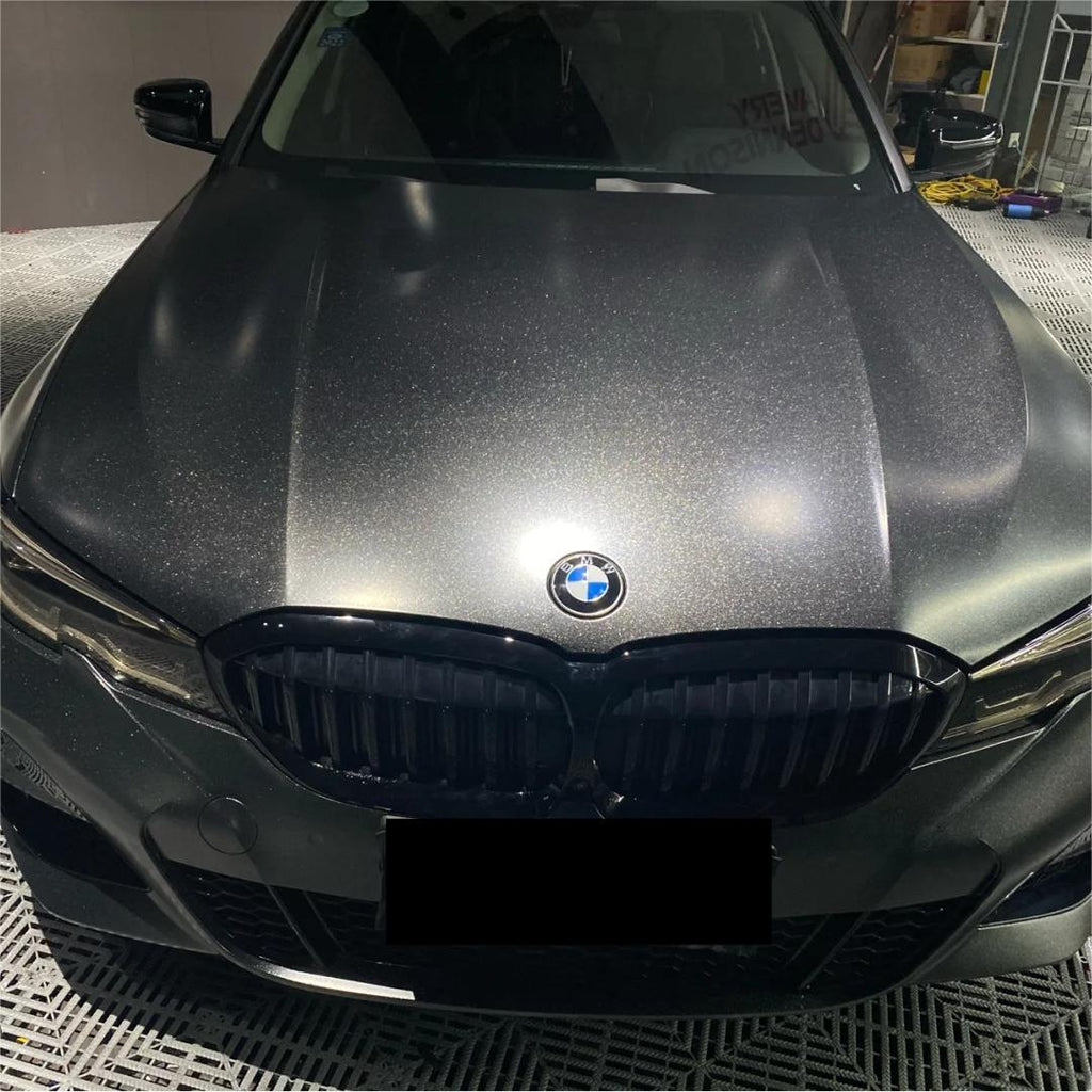 Gloss Metallic Diamond Graphite Black Car Vinyl Wrap product image 4 - Veloro metallic vinyl wrap