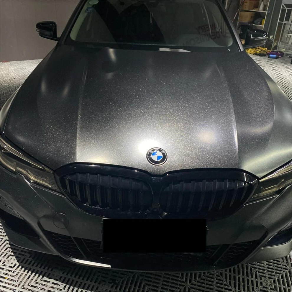 Gloss Metallic Diamond Graphite Black Car Vinyl Wrap product image 4 - Veloro metallic vinyl wrap