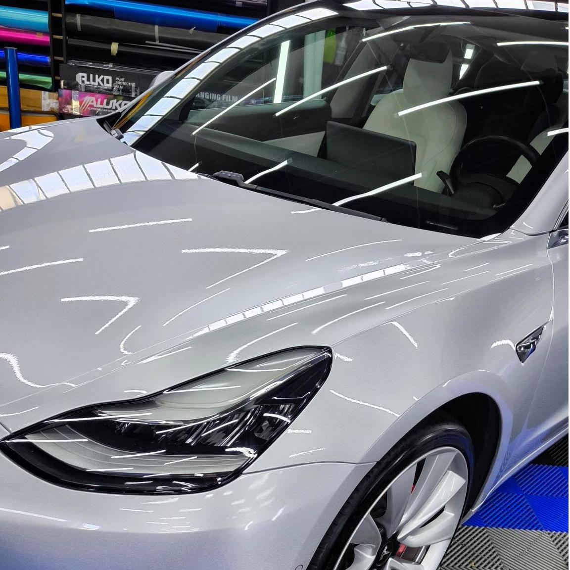 Gloss Metallic Diamond Silver Car Vinyl Wrap product image 12 - Veloro metallic vinyl wrap
