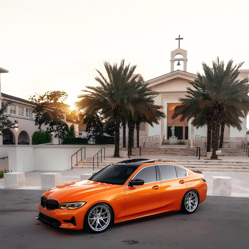 Gloss Metallic Fiery Orange Car Vinyl Wrap PET product image 5 - Veloro metallic vinyl wrap