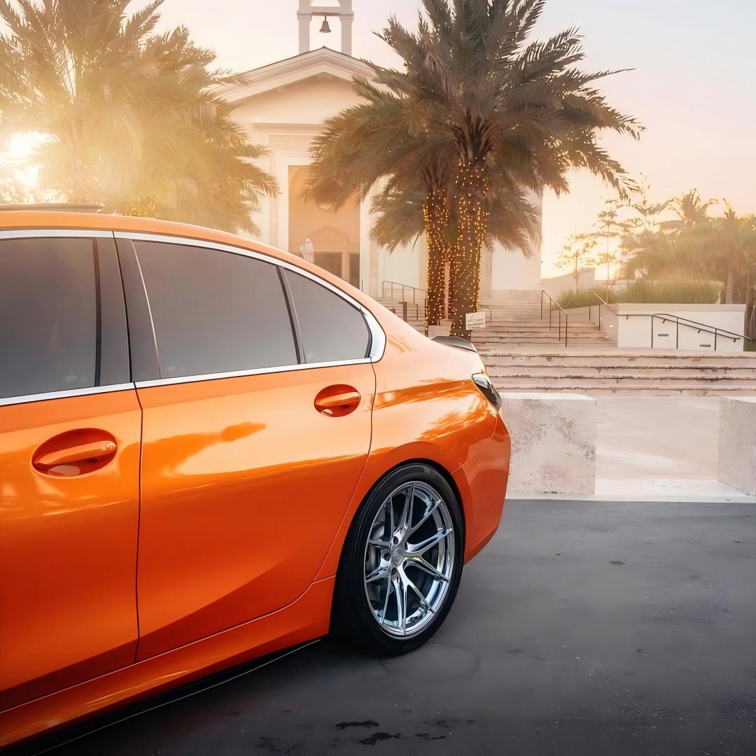 Gloss Metallic Fiery Orange Car Vinyl Wrap PET product image 9 - Veloro metallic vinyl wrap