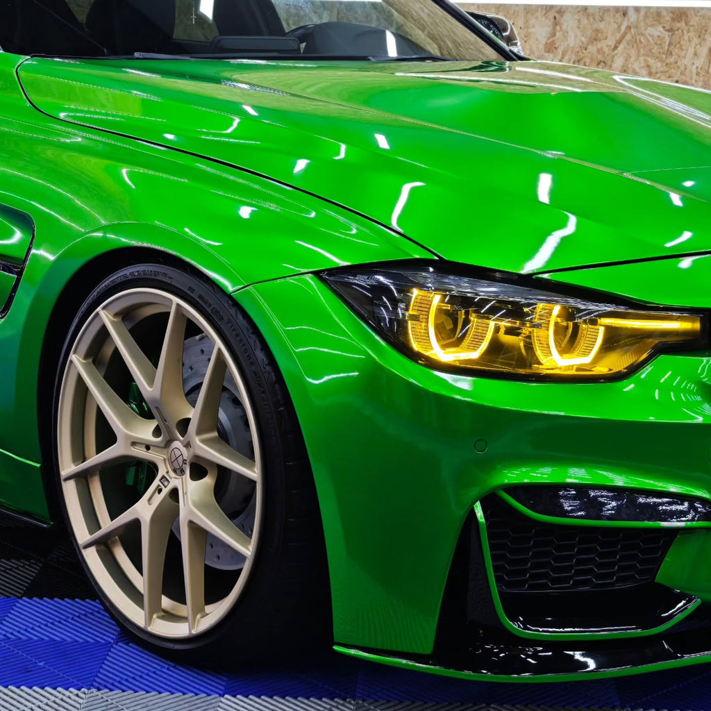 Gloss Metallic Flame Green Car Vinyl Wrap PET product image 4 - Veloro metallic vinyl wrap
