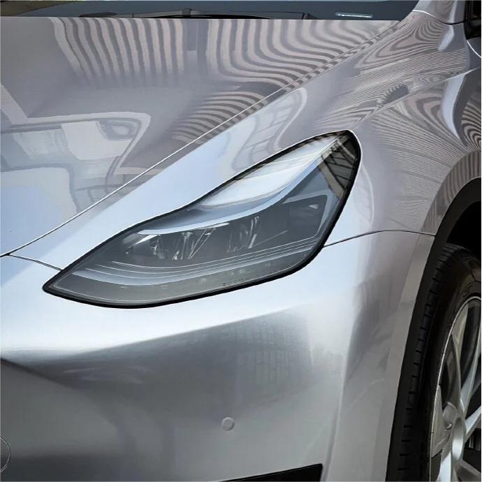 Gloss Metallic Fleuret Silver Car Vinyl Wrap product image 3 - Veloro metallic vinyl wrap