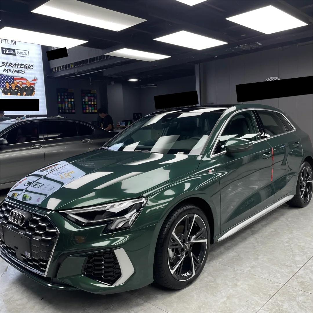 Gloss Metallic Forest Green Car Vinyl Wrap Audi product image 5 - Veloro metallic vinyl wrap