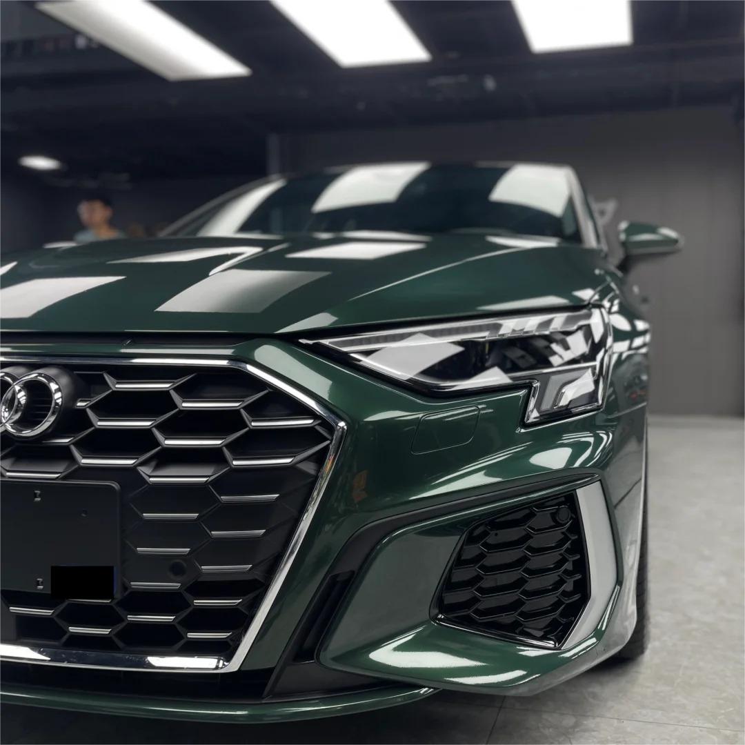 Gloss Metallic Forest Green Car Vinyl Wrap Audi product image 6 - Veloro metallic vinyl wrap