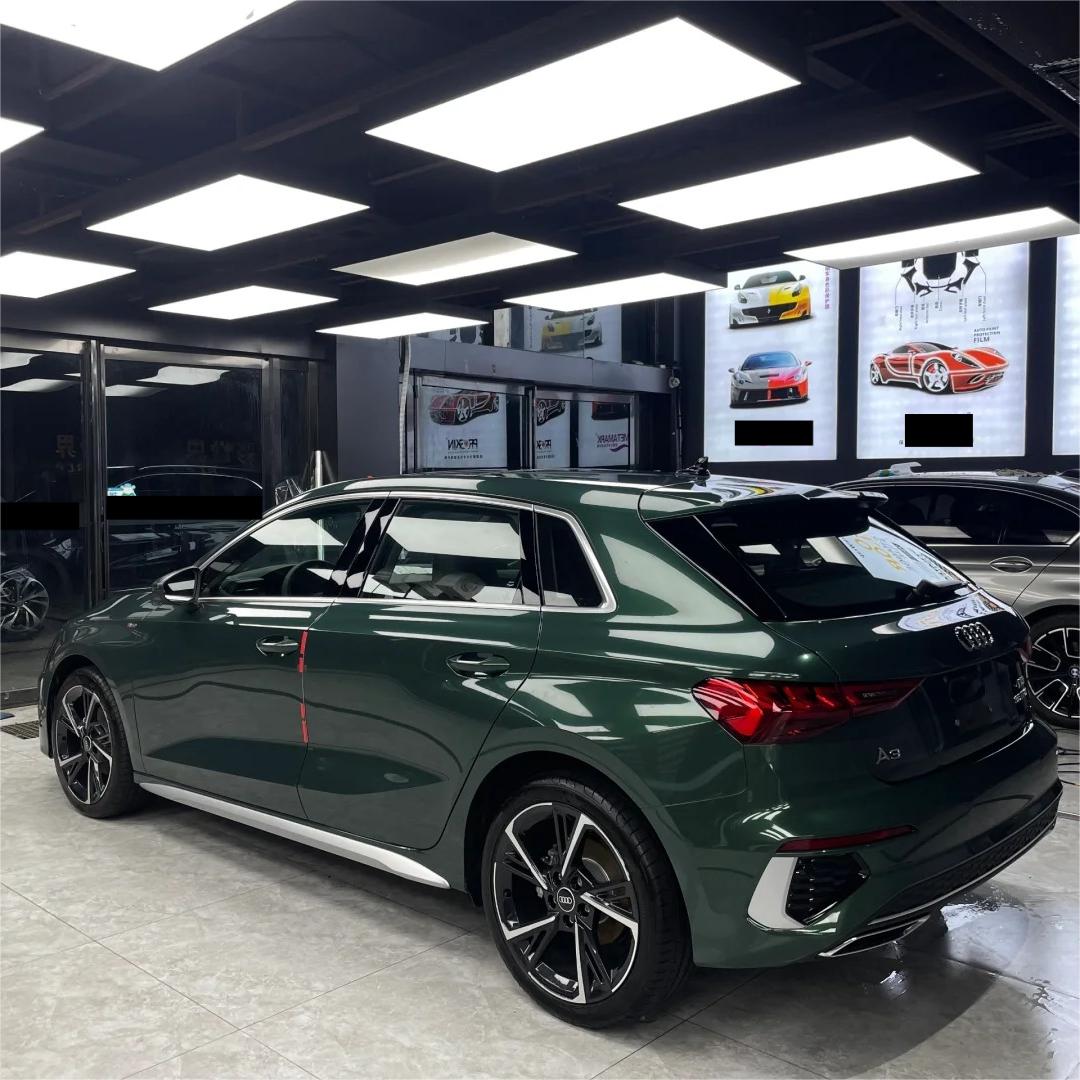 Gloss Metallic Forest Green Car Vinyl Wrap Audi product image 8 - Veloro metallic vinyl wrap
