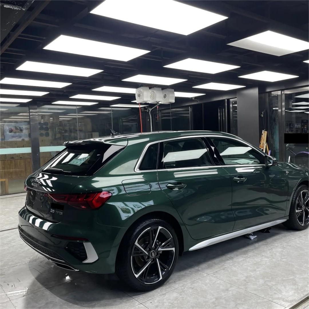 Gloss Metallic Forest Green Car Vinyl Wrap Audi product image 9 - Veloro metallic vinyl wrap