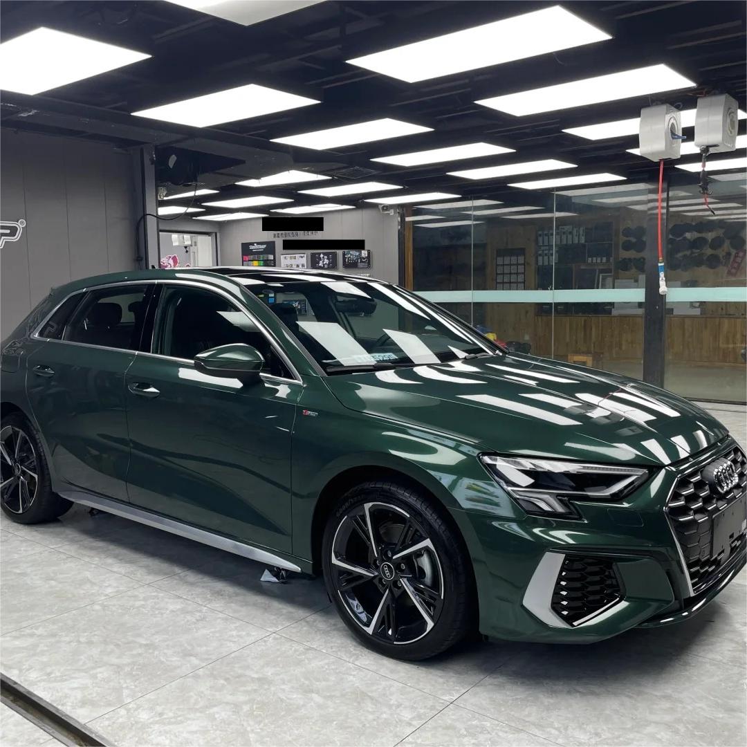 Gloss Metallic Forest Green Car Vinyl Wrap Audi product image 2 - Veloro metallic vinyl wrap