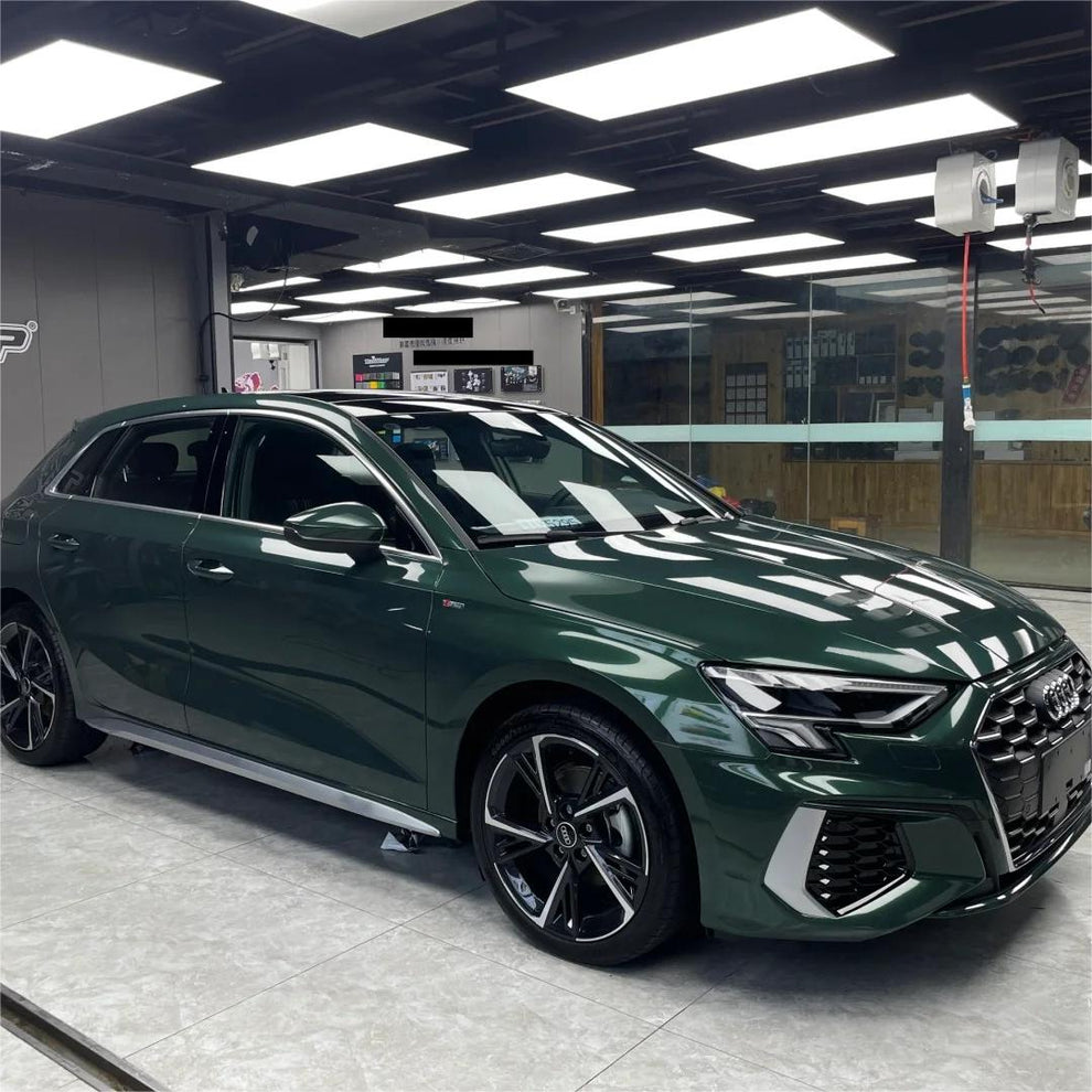 Gloss Metallic Forest Green Car Vinyl Wrap Audi product image 2 - Veloro metallic vinyl wrap