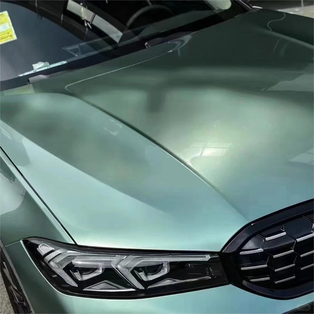Gloss Metallic Francesca Green Car Vinyl Wrap Ferrari PET product image 4 - Veloro metallic vinyl wrap