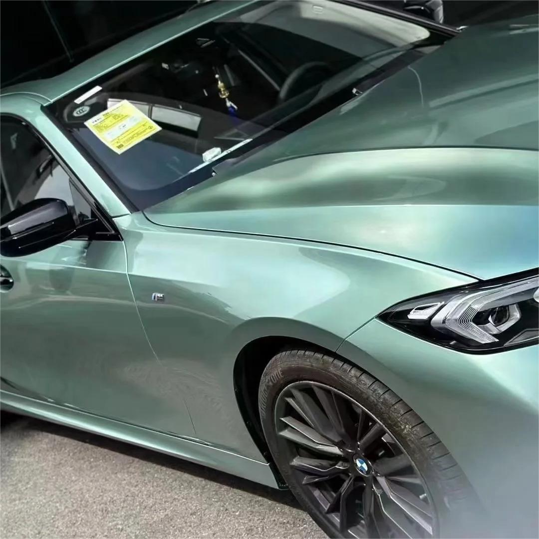 Gloss Metallic Francesca Green Car Vinyl Wrap Ferrari PET product image 8 - Veloro metallic vinyl wrap