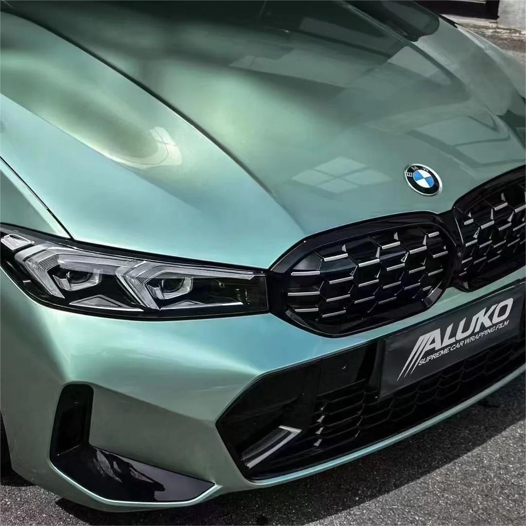 Gloss Metallic Francesca Green Car Vinyl Wrap Ferrari PET product image 6 - Veloro metallic vinyl wrap