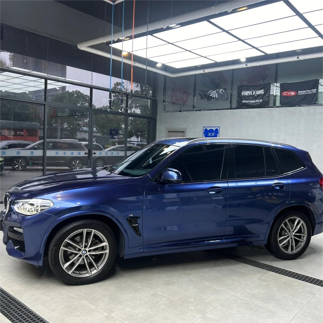 Gloss Metallic Galaxy Blue Car Vinyl Wrap PET product image 3 - Veloro metallic vinyl wrap