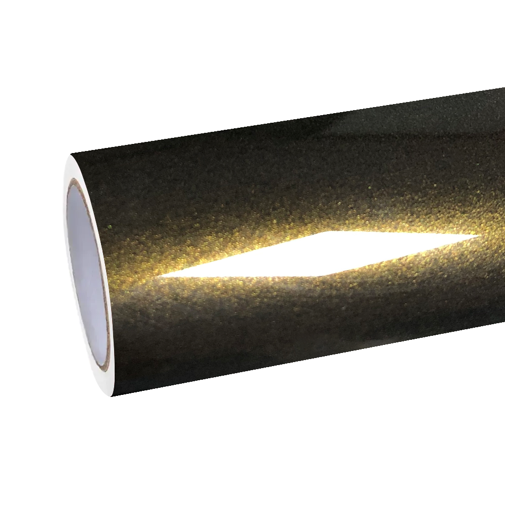 Gloss Metallic Ghost Midnight Gold Black Gold Car Vinyl Wrap PET product image 2 - Veloro metallic vinyl wrap