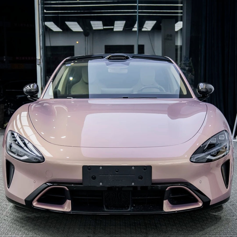 Gloss Metallic Gilded Rose Pink Car Vinyl Wrap PET product image 6 - Veloro metallic vinyl wrap