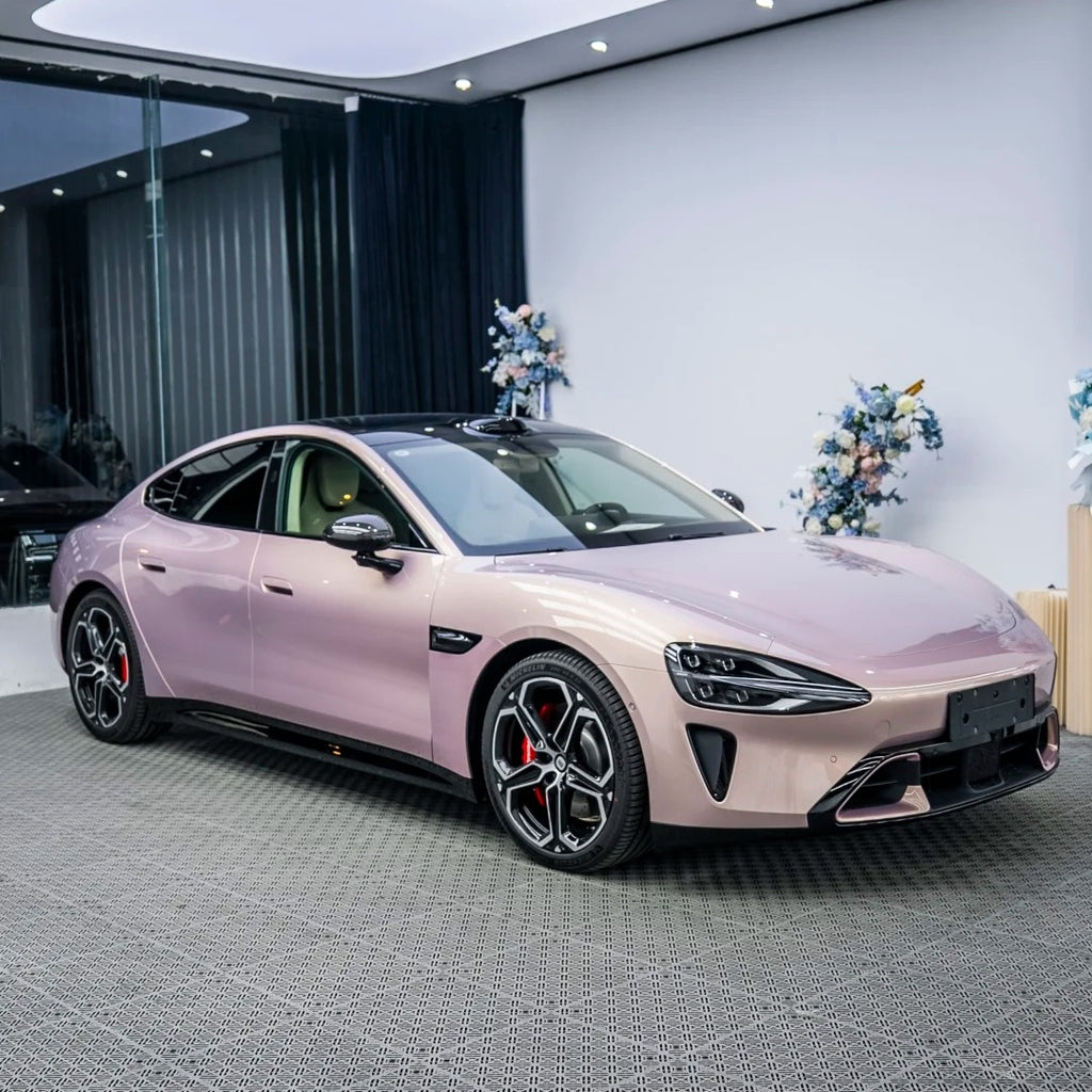 Gloss Metallic Gilded Rose Pink Car Vinyl Wrap PET product image 2 - Veloro metallic vinyl wrap