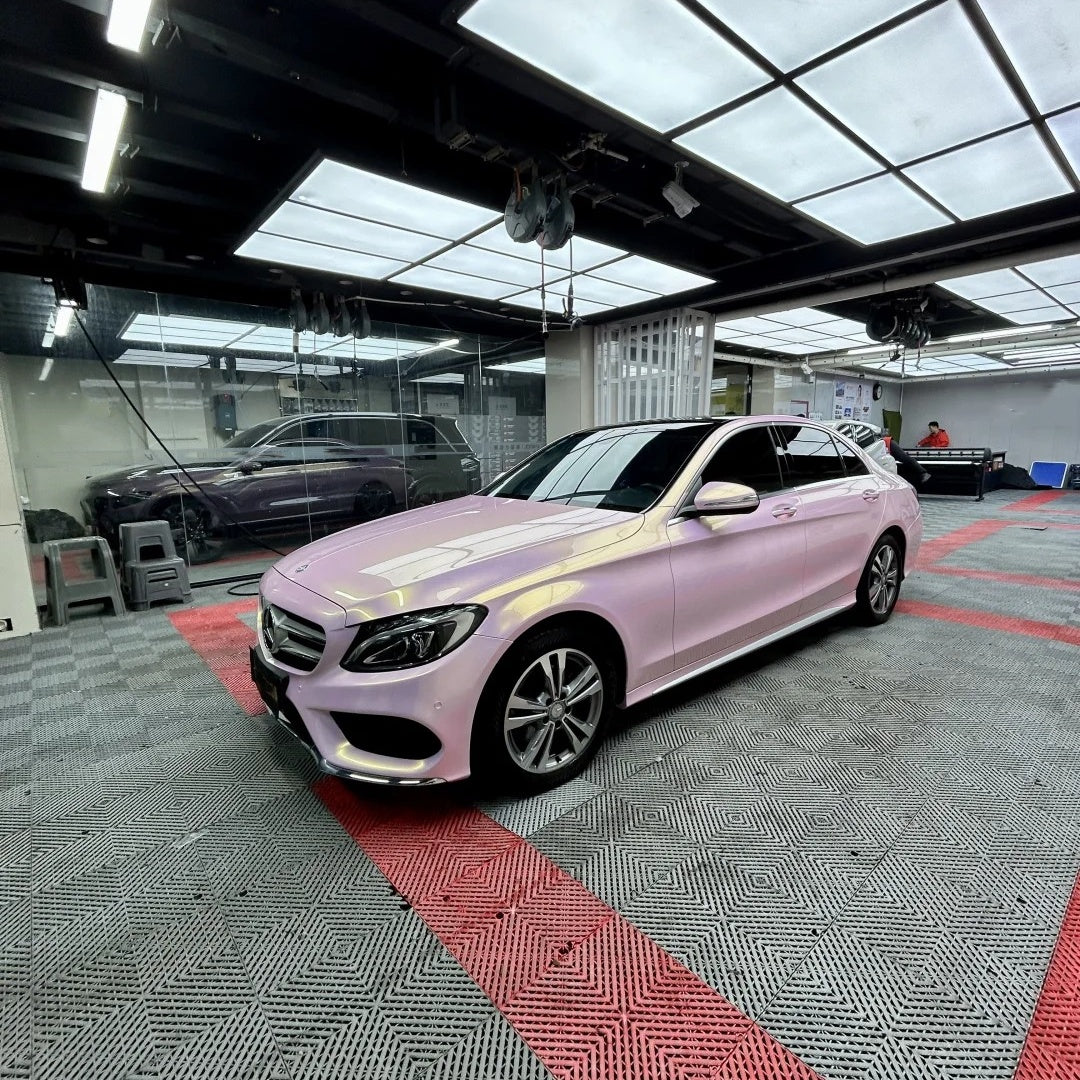 Gloss Metallic Glazed Gold Pink Car Vinyl Wrap PET product image 5 - Veloro metallic vinyl wrap