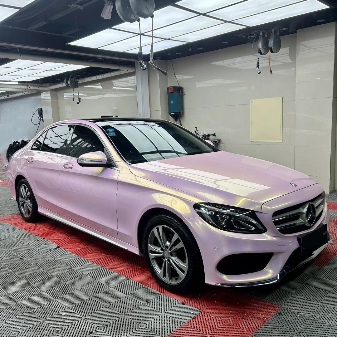 Gloss Metallic Glazed Gold Pink Car Vinyl Wrap PET product image 3 - Veloro metallic vinyl wrap