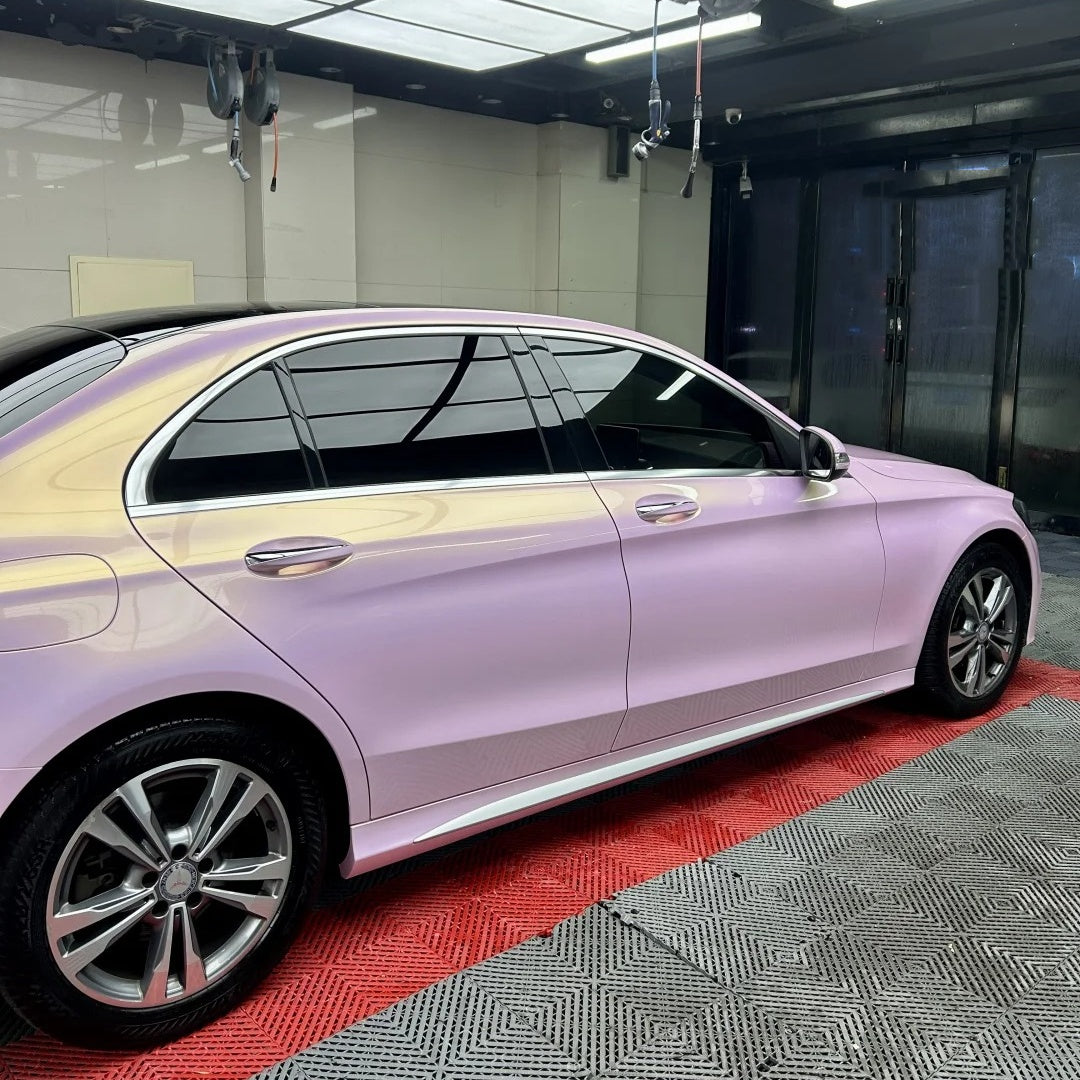 Gloss Metallic Glazed Gold Pink Car Vinyl Wrap PET product image 7 - Veloro metallic vinyl wrap