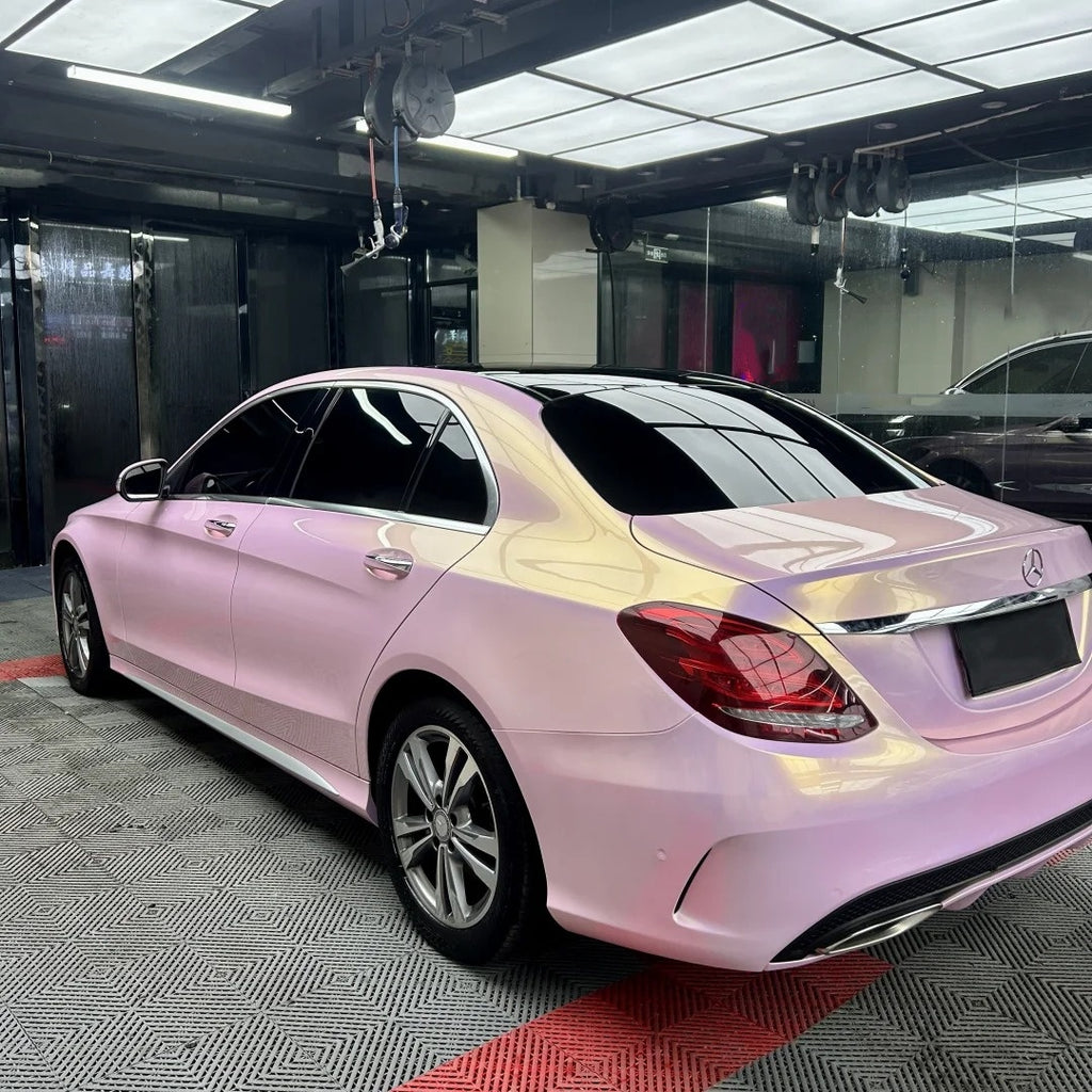 Gloss Metallic Glazed Gold Pink Car Vinyl Wrap PET product image 8 - Veloro metallic vinyl wrap