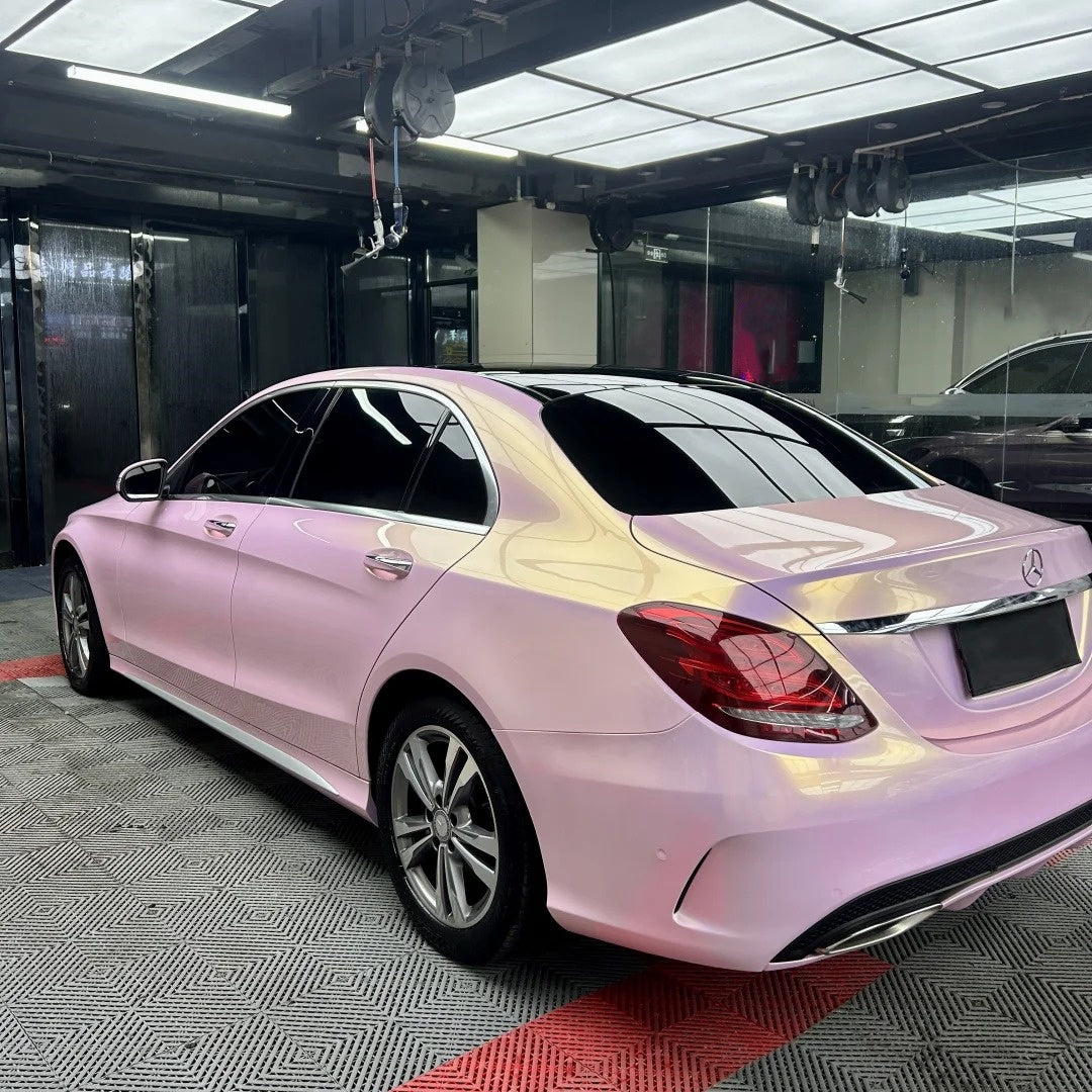 Gloss Metallic Glazed Gold Pink Car Vinyl Wrap PET product image 8 - Veloro metallic vinyl wrap