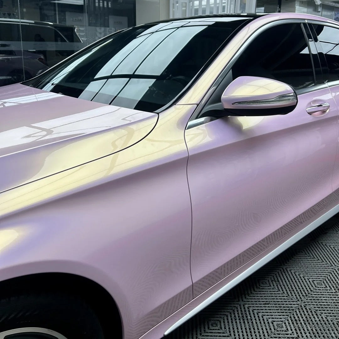 Gloss Metallic Glazed Gold Pink Car Vinyl Wrap PET product image 10 - Veloro metallic vinyl wrap