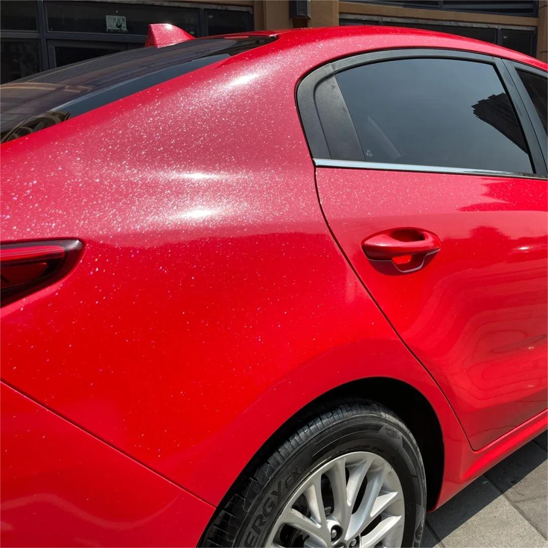 Gloss Metallic Glitter Red Car Vinyl Wrap Sale product image 7 - Veloro metallic vinyl wrap