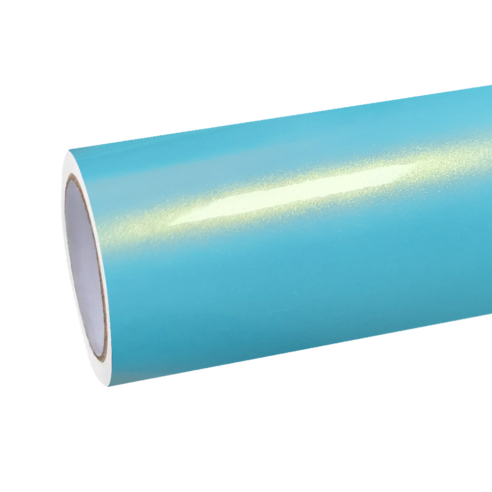 Gloss Metallic Neon Ice Blue Car Vinyl Wrap