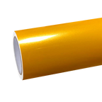 Gloss Metallic Golden Yellow Car Vinyl Wrap PET