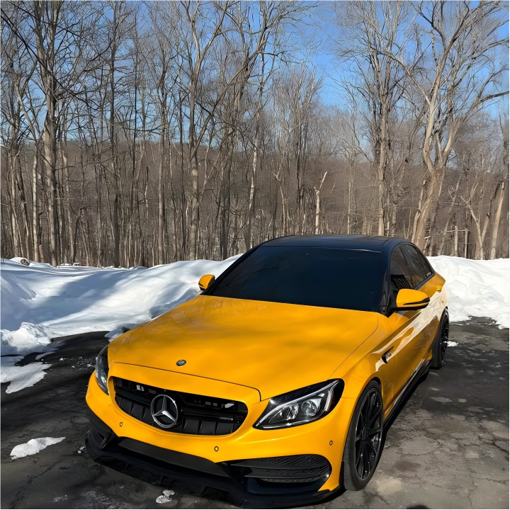 Gloss Metallic Golden Yellow Car Vinyl Wrap PET product image 14 - Veloro metallic vinyl wrap